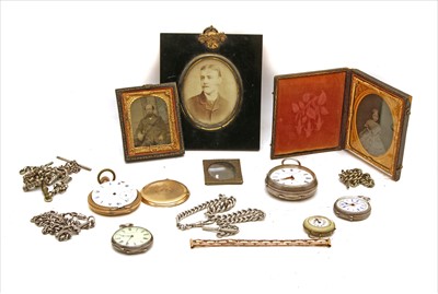 Lot 41B - Two Swiss ladies' silver open-faced key wind fob watches