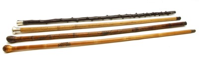 Lot 1435 - An early 20th century malacca and silver topped walking stick