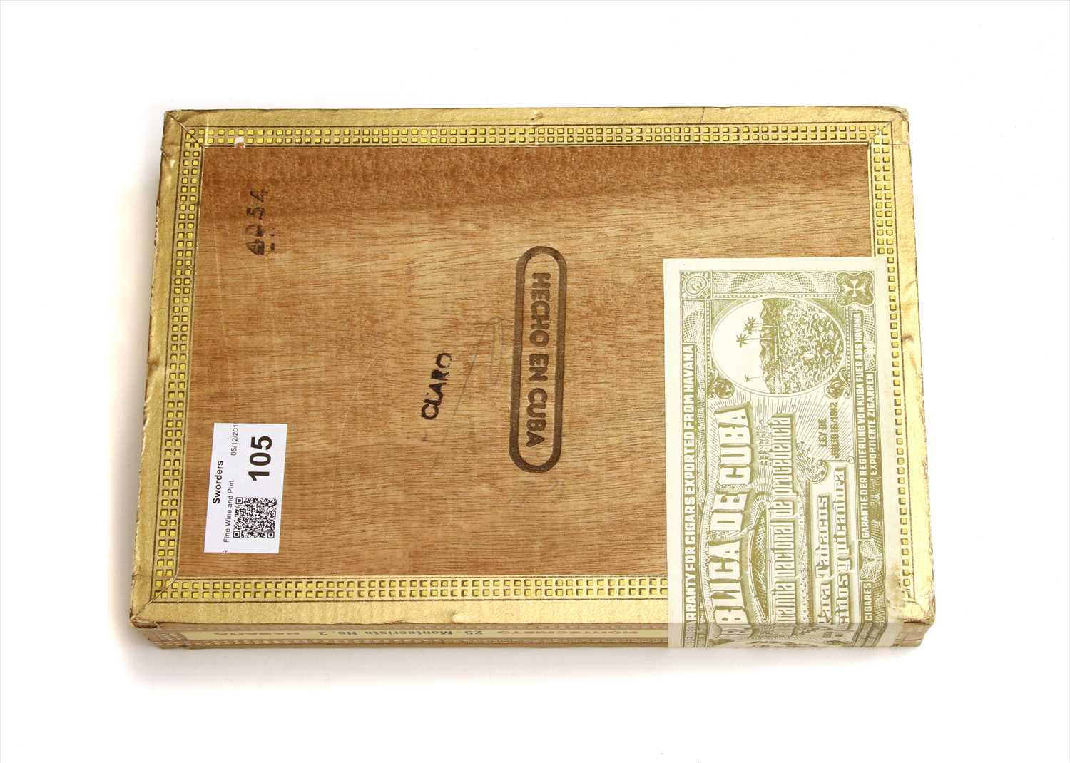 Lot 105 - Montecristo, No. 3, 25 cigars, boxed