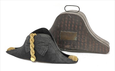 Lot 203 - A regulation Royal Navy bicorn hat