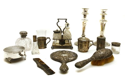 Lot 1095A - A collection of silver lidded cut glass jars