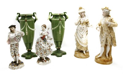 Lot 1289 - Set of four Eichwald items of green pottery