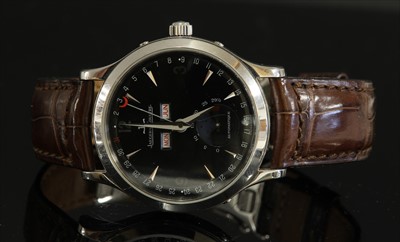 Lot 405 - A gentlemen's stainless steel Jaeger-LeCoultre 'Master Moon' automatic strap watch