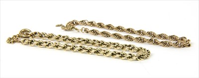 Lot 52 - Two 9ct gold rope link bracelets