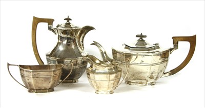 Lot 74 - A silver four piece tea service
