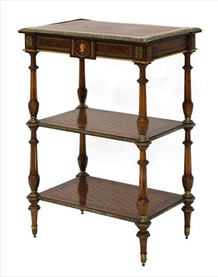 Lot 726 - A French Louis XVI Revival inlaid mahogany étagère