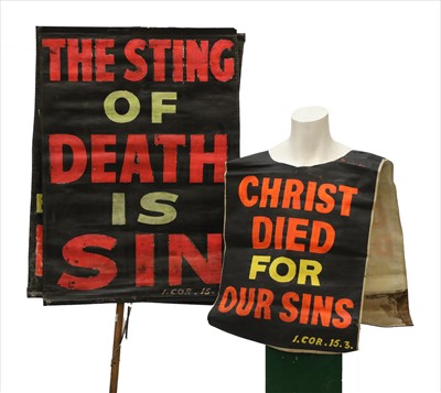 Lot 296 - A COLLECTION OF THREE STREET PREACHER BANNERS