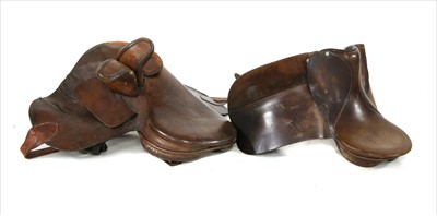 Lot 115A - A leather side saddle, and another
