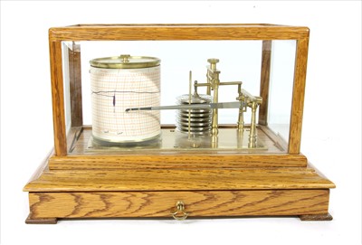 Lot 488 - An oak barograph