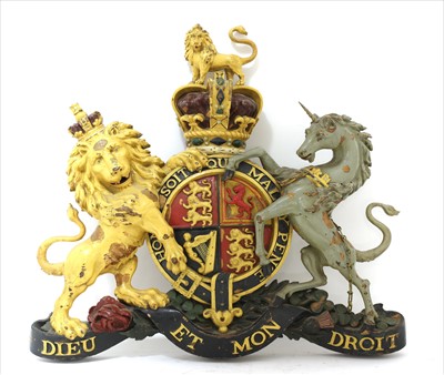 Lot 114 - A Victorian royal coat of arms of the United Kingdom