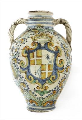 Lot 3 - A large Sicilian Caltagirone storage jar