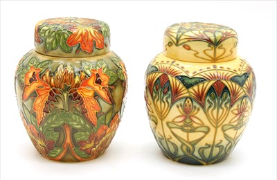 Lot 122 - Two modern Moorcroft ginger jars and covers