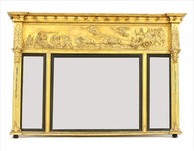 Lot 768 - A 19th century gilt overmantel mirror
