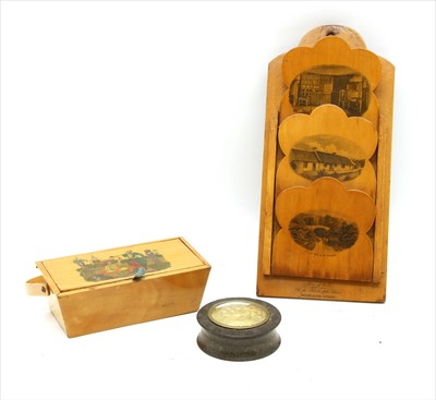Lot 49 - An early Tunbridgeware sewing basket