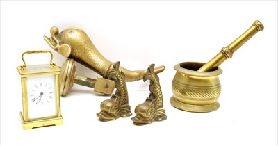 Lot 163 - A collection of brass items