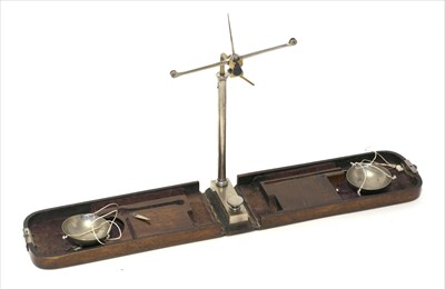 Lot 1183 - A mahogany cased folding diamond scale