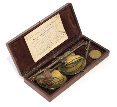 Lot 1259 - A leather cased coin scale