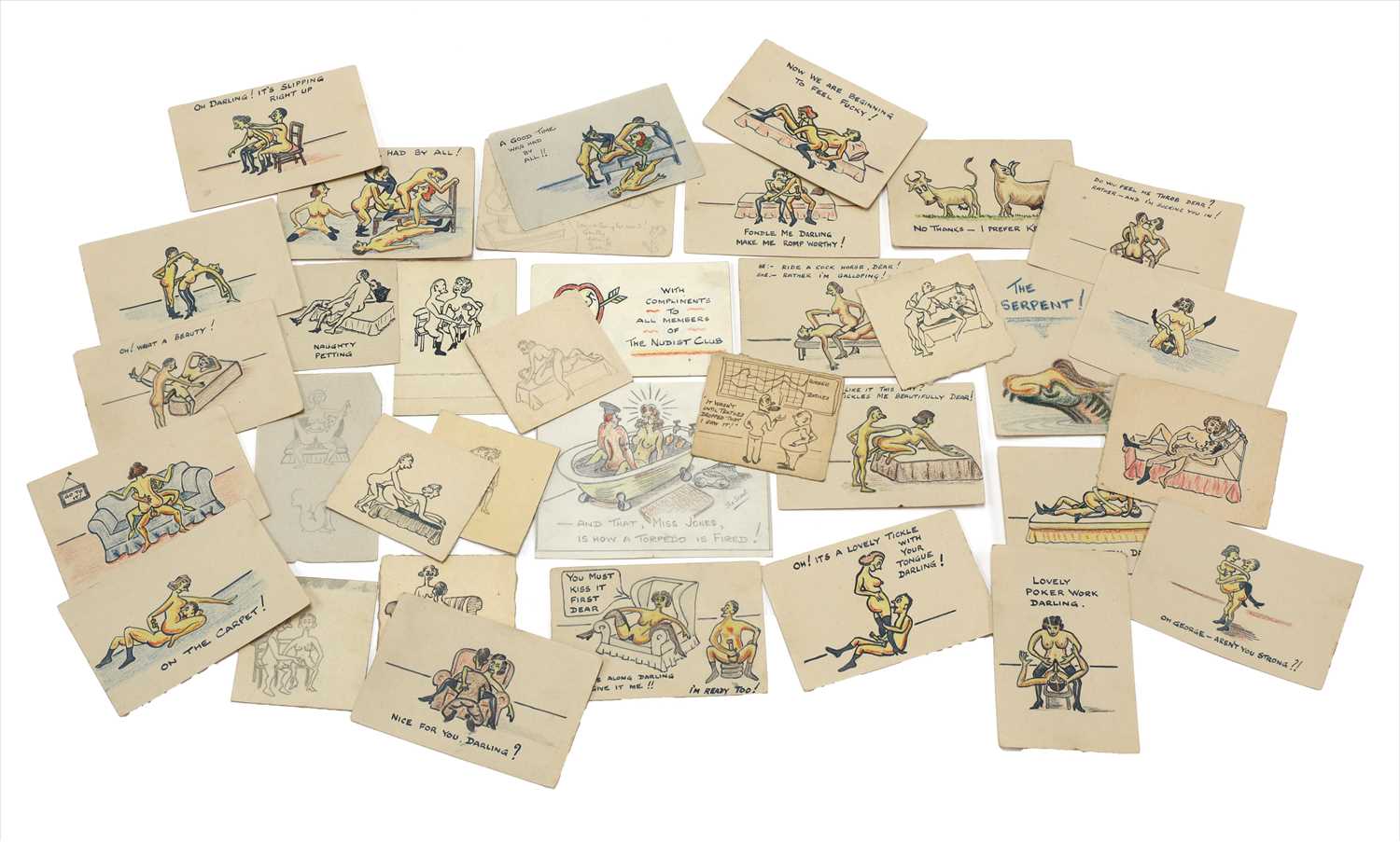 Lot 229 - WWII EROTIC DRAWINGS