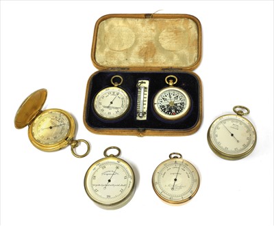 Lot 242 - Four pocket barometers