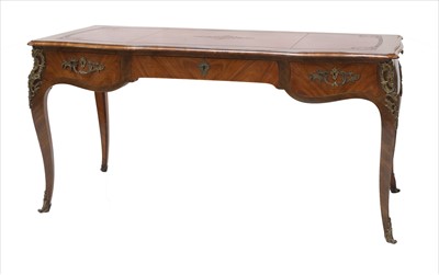 Lot 770 - A French Louis XV-style kingwood bureau plat