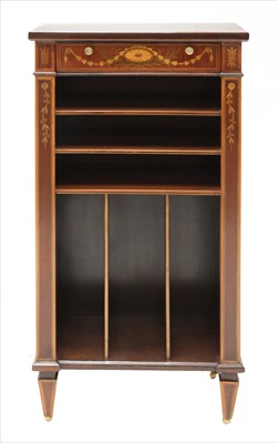 Lot 701 - A mahogany and inlaid music cabinet