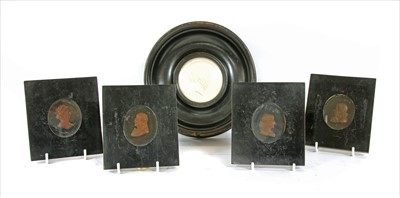 Lot 229 - Four 18th/19th century wax portraits