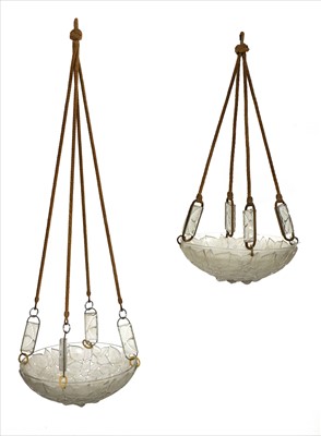 Lot 110 - A pair of Lalique 'Charmes' glass plaffoniers