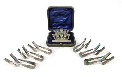 Lot 211 - A pair of silver menu holders