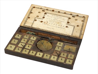Lot 1090 - A stained beech cased German coin scale