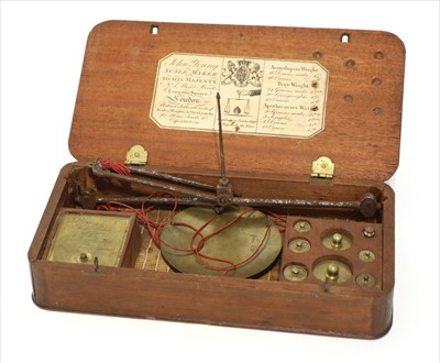 Lot 1095 - A mahogany cased coin scale