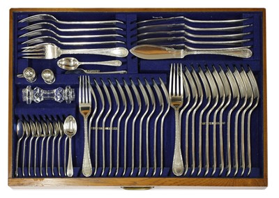 Lot 50 - A comprehensive George V silver twelve-setting canteen of cutlery