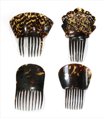 Lot 239 - Four tortoiseshell hair combs