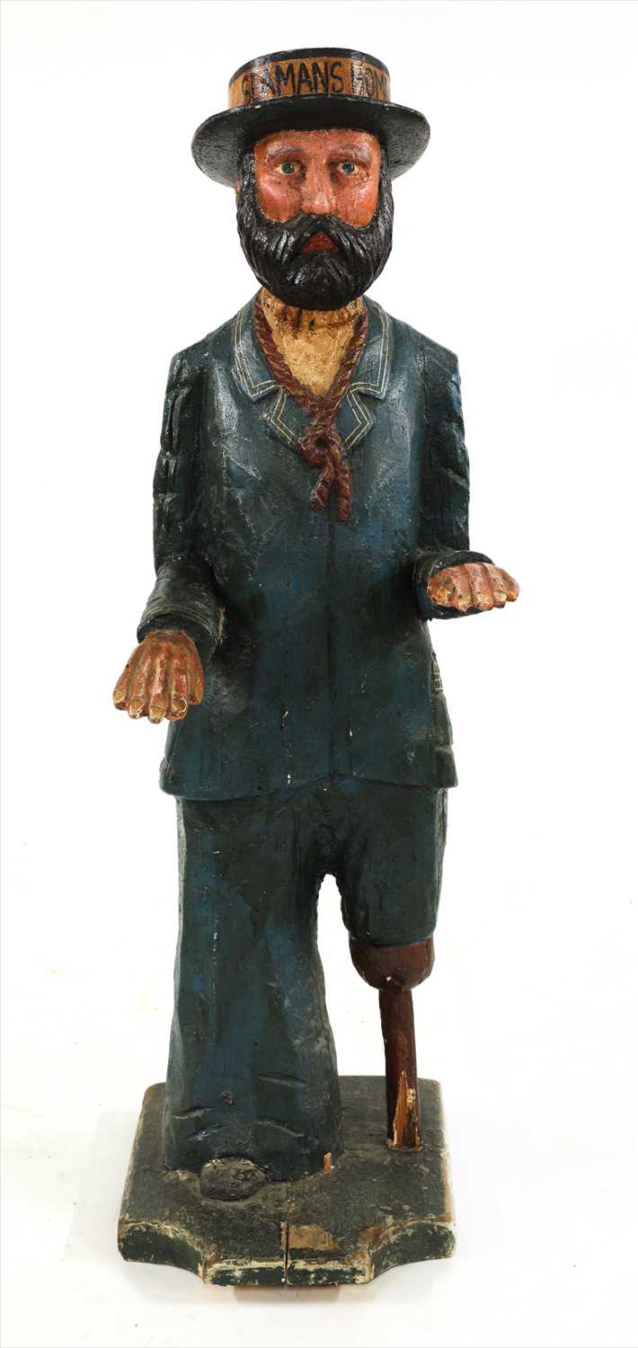 Lot 94 - 'SEAMAN'S HOME' WOODEN FIGURE