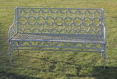 Lot 990 - A French Gothic influenced cast iron garden seat