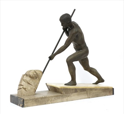 Lot 402 - An Art Deco spelter centrepiece