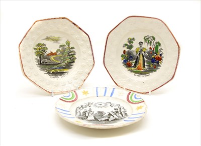 Lot 623 - A 19th century pearlware commemorative plate