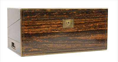 Lot 82 - A coromandel and brass-bound box