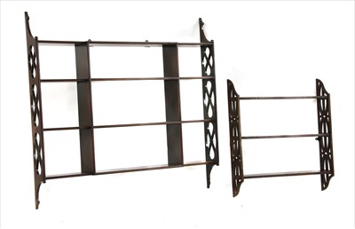 Lot 366 - A set of George III mahogany hanging wall shelves