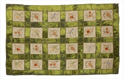 Lot 65 - An Arts & Crafts embroidered and velvet bedspread