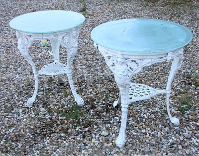 Lot 117 - Two painted iron garden tables