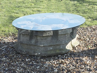 Lot 499 - A carved stone chimney