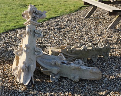 Lot 992 - Three carved stone finials
