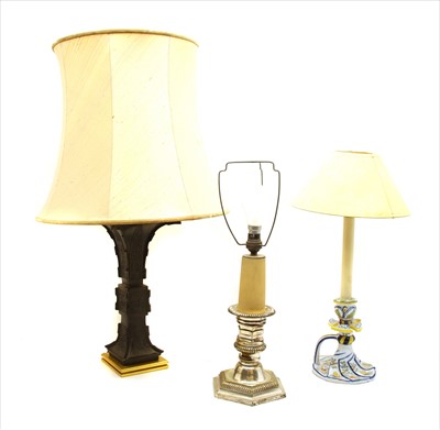 Lot 182 - A bronze table lamp