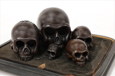 Lot 213 - FIVE MINIATURE SKULLS