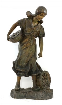 Lot 300 - An Art Nouveau painted plaster fisherwoman