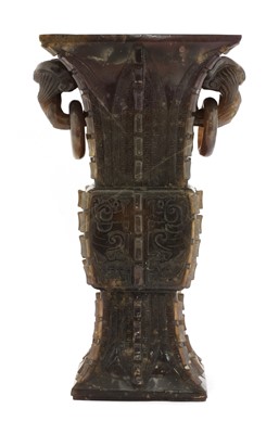 Lot 181 - A Chinese dark grey agate vase