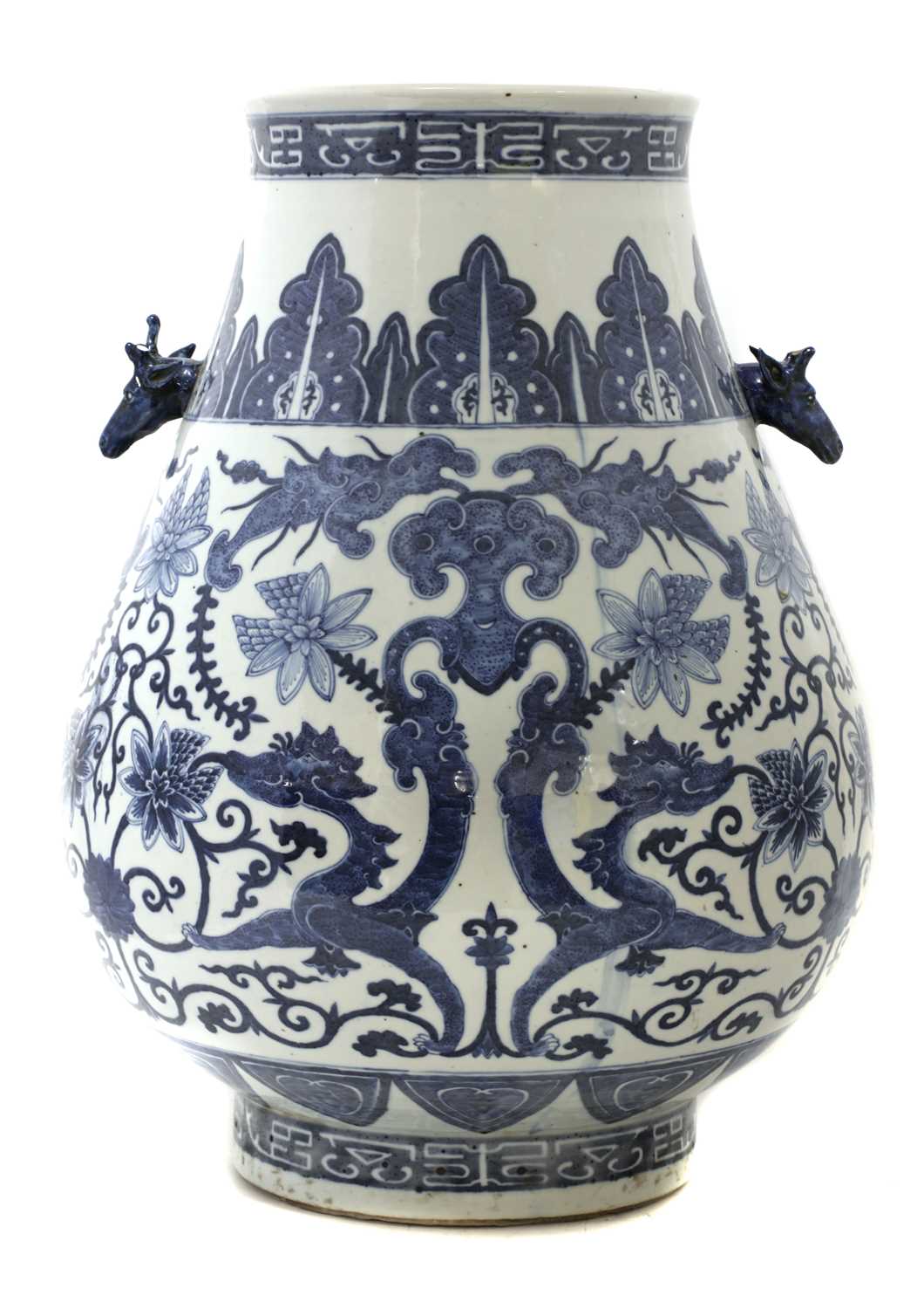 Lot 50 - A large Chinese porcelain blue and white hu vase