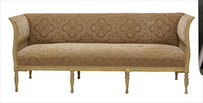 Lot 766 - A Swedish painted and distressed pine sofa