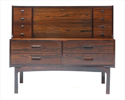Lot 675 - A Danish rosewood 'Model 69' bureau