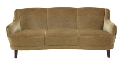 Lot 418 - A Danish green velvet settee